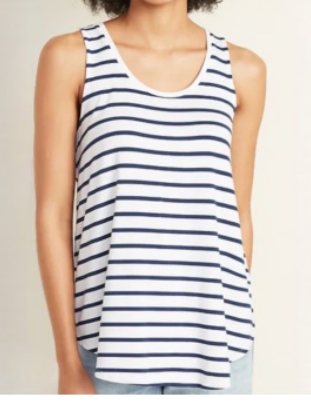 Old Navy Luxe Navy Blue and White Striped Tank Top, size small